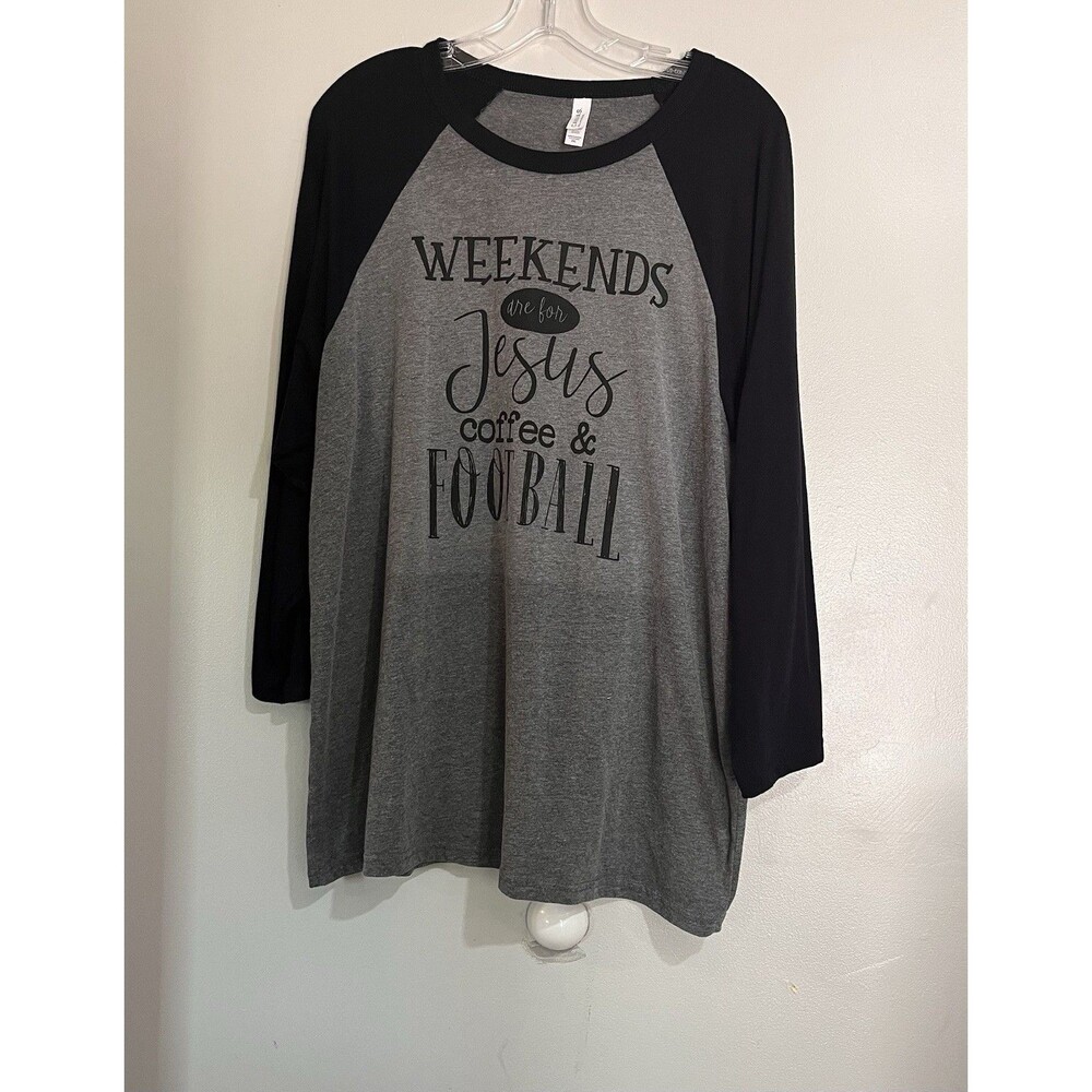 Freedom Graphics Jesus, Weekends,coffee, Football T Woman’s 2XL